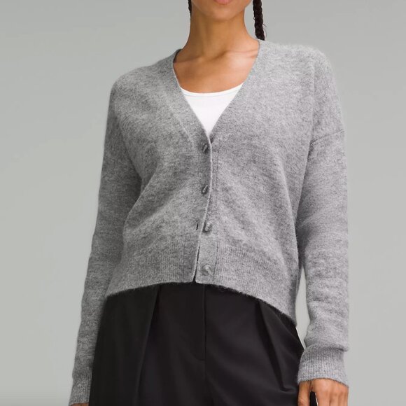 Women's Alpaca Wool-Blend Cardigan Sweater - Picture 1 of 3